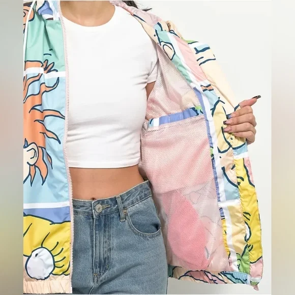 NWT Members Only x Nickelodeon Rugrats FZ Blue & Green Windbreaker Jacket - Picture 3 of 17